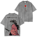 T-shirt unisexe vintage Yoriichi Tsugikuni-Demon Slayer délavé
