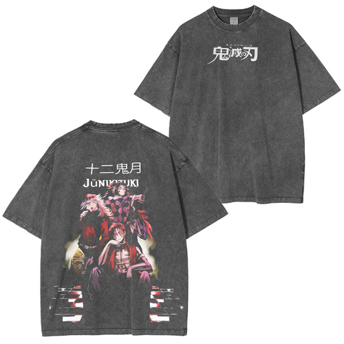 Camiseta extragrande lavada de Demon Slayer Anim