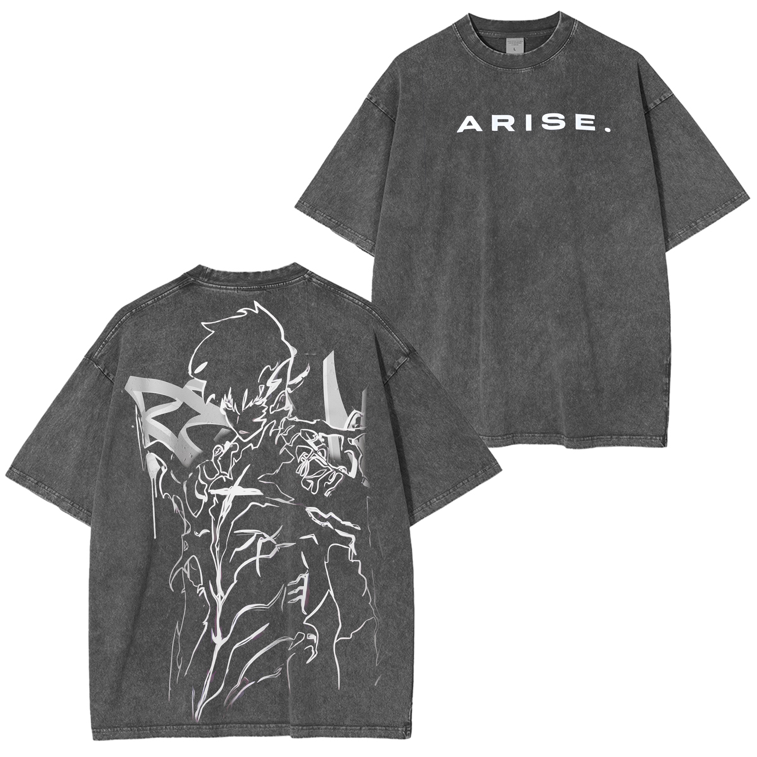 Sung Jinwoo-Solo Leveling Camiseta extragrande vintage