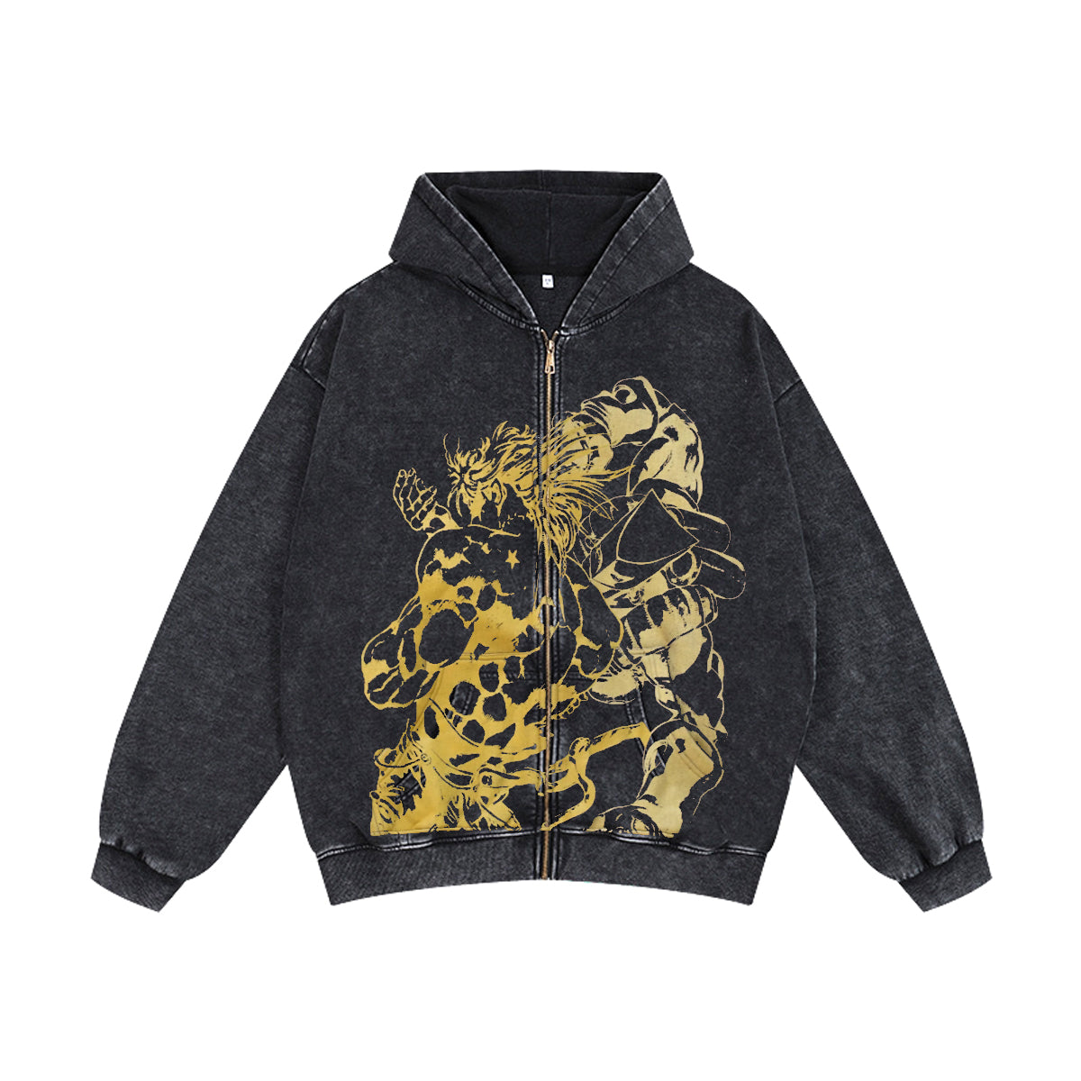 Sudadera con capucha y cremallera lavada unisex de JoJo's Bizarre Adventure