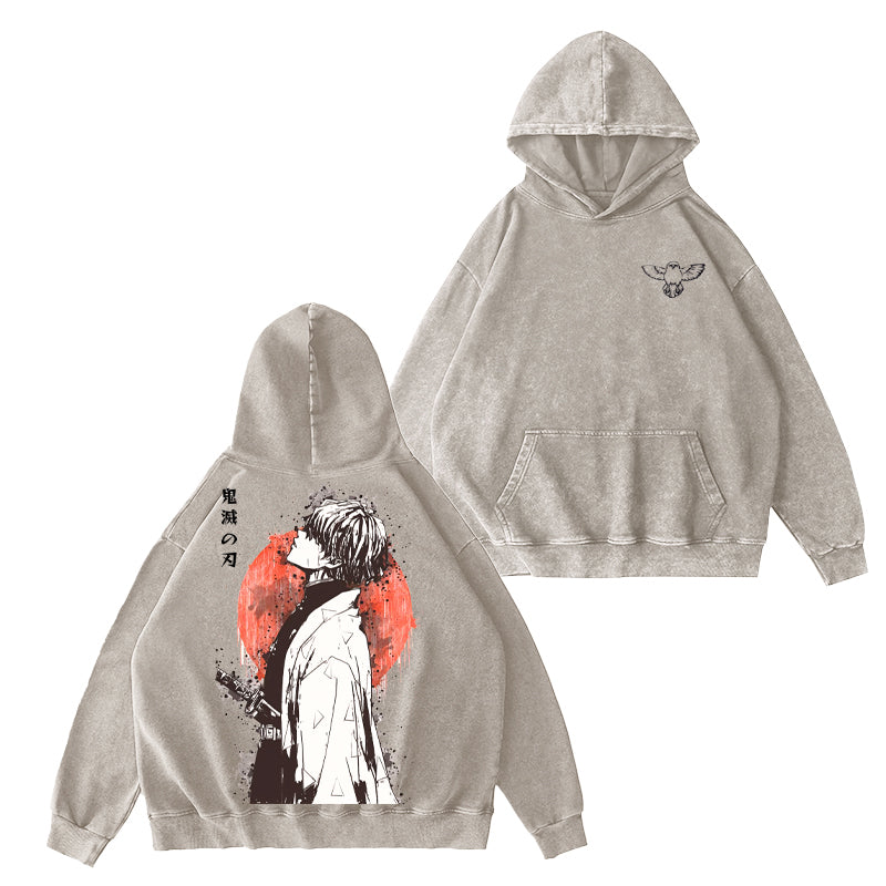 Zenitsu ,Demon Slayer Anime Unisex Washed Hoodie