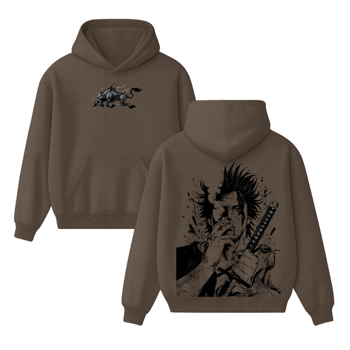 Sudadera Unisex Vintage de Doble Estampado Yami Sukehiro x Black Bulls Anime Black Clover