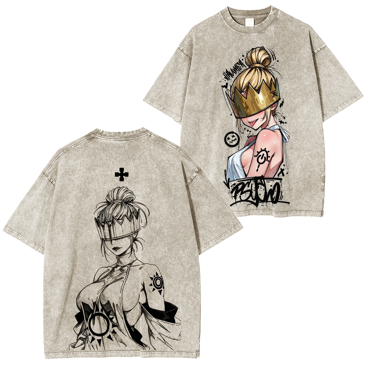 Camiseta unisex vintage lavada Haumea Fire force