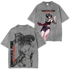 T-shirt unisexe délavé Chainsaw Man Anime