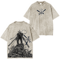T-shirt délavé Chainsaw Man Chainsaw pur primal Denji Pochita diable méchants