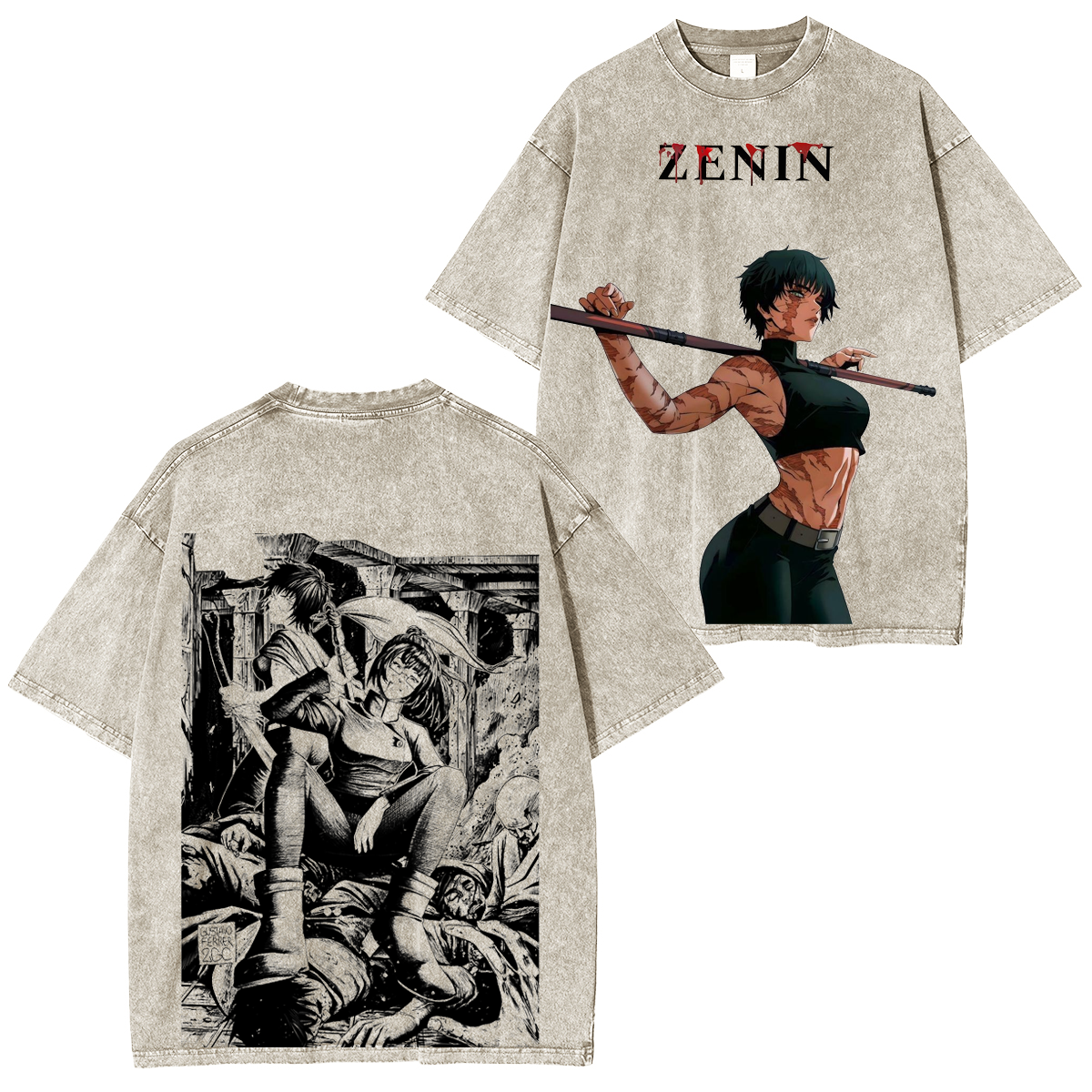 Camiseta unisex vintage lavada Jujutsu Kaisen