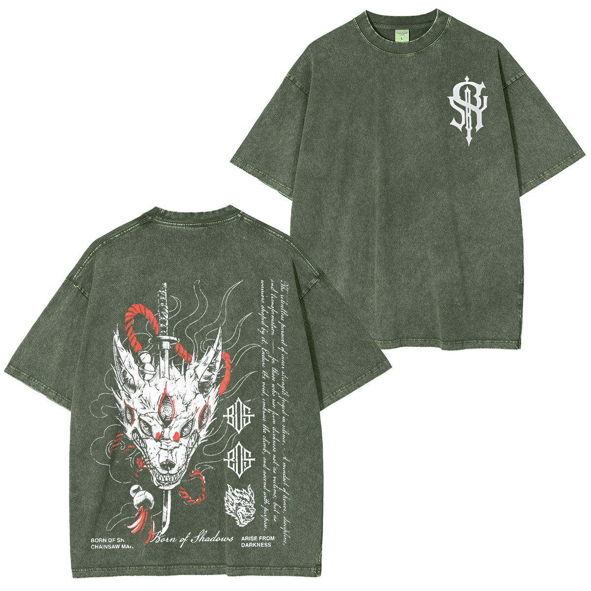 Camiseta unisex Chainsaw Man 'Kon' con lavado vintage