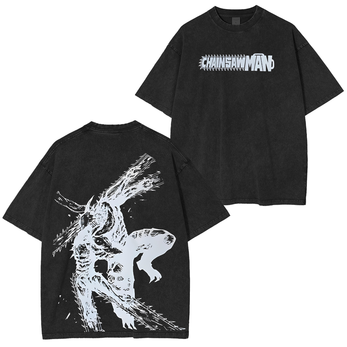 T-shirt unisexe Chainsaw Man délavé vintage