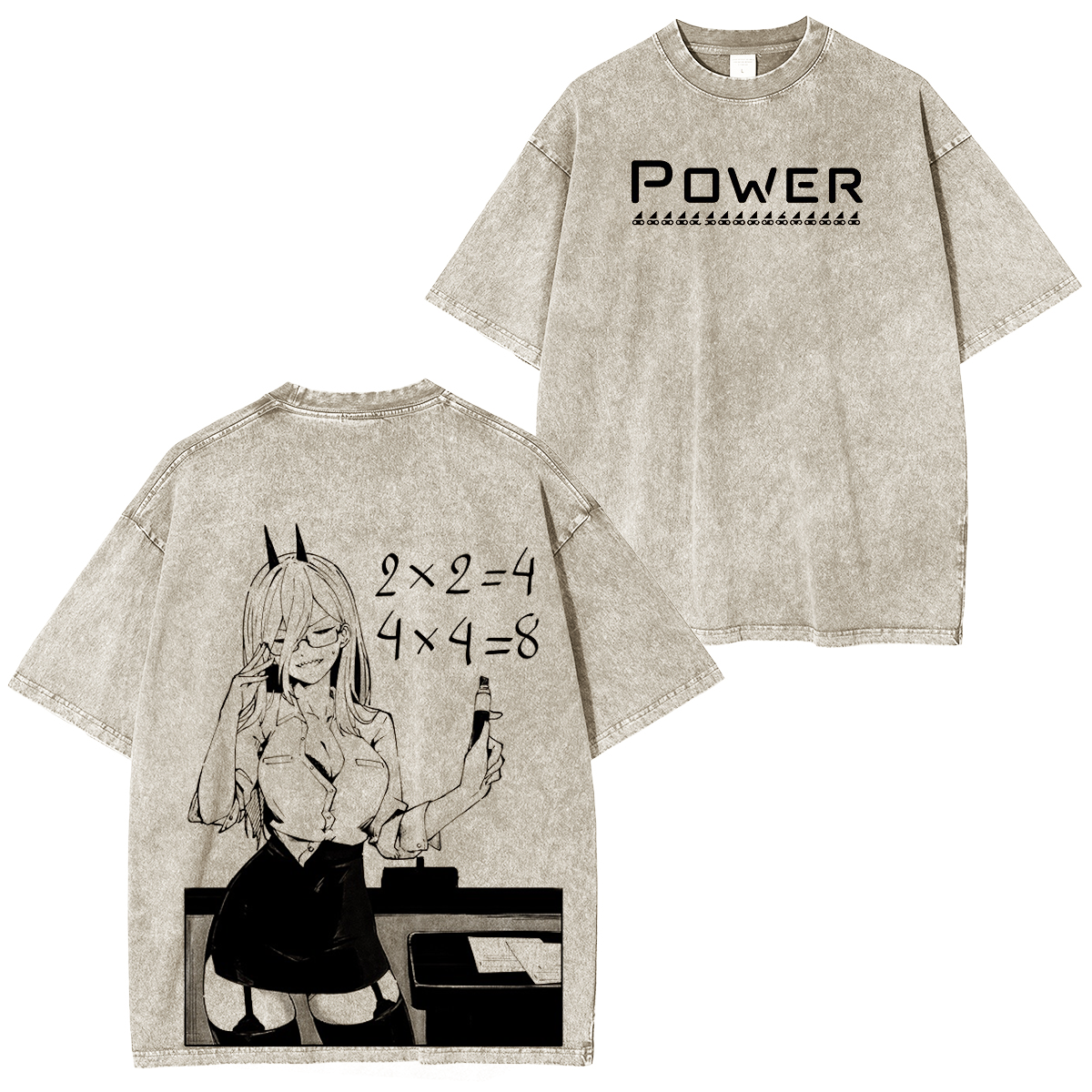 Camiseta unisex Chainsaw Man lavada estilo vintage