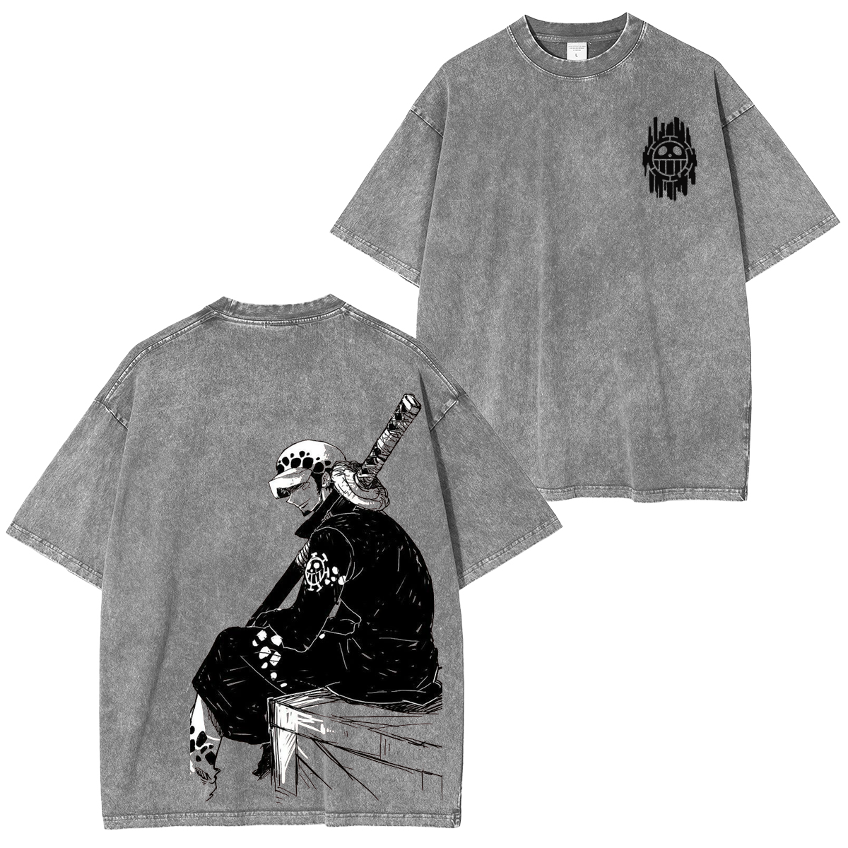 T-shirt unisexe Trafalgar Law délavé style vintage
