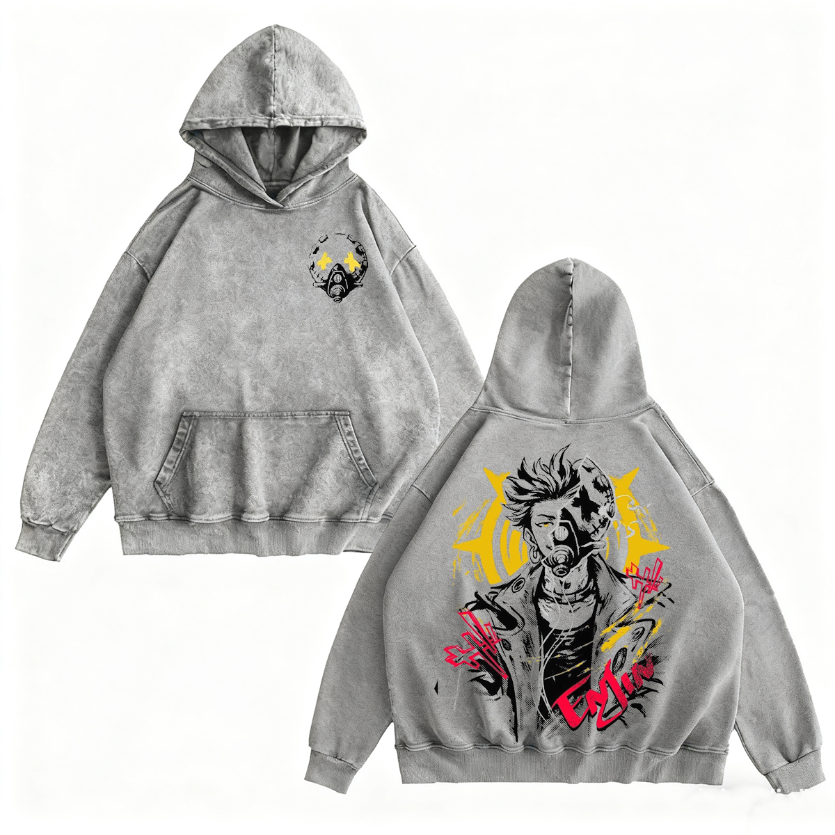 Camiseta/Sudadera de cuello redondo/Sudadera con capucha Gachiakuta de lavado vintage