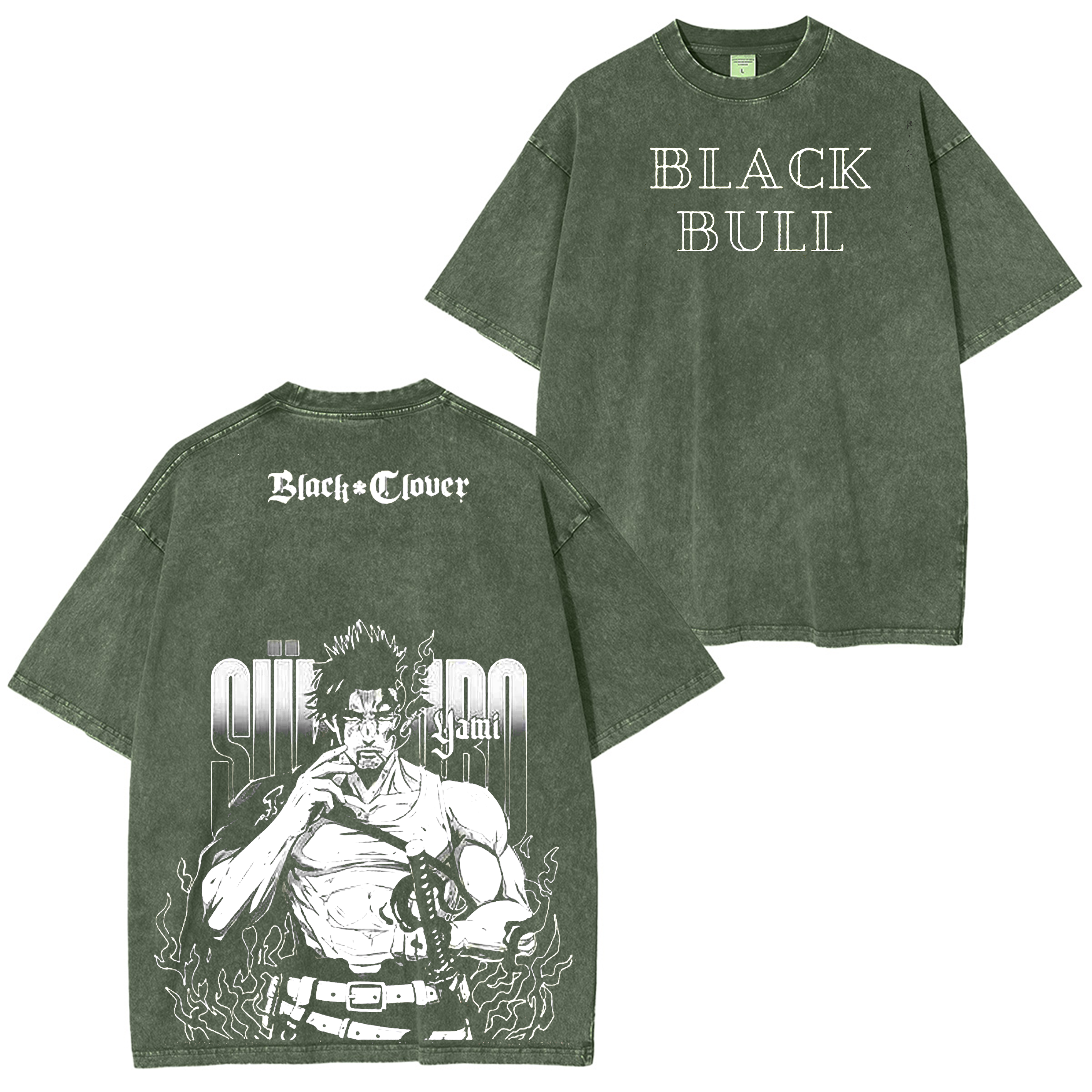 Yami Sukehiro Black Clover T-shirt/Sweat-shirt à col rond/Sweat à capuche délavé Anime