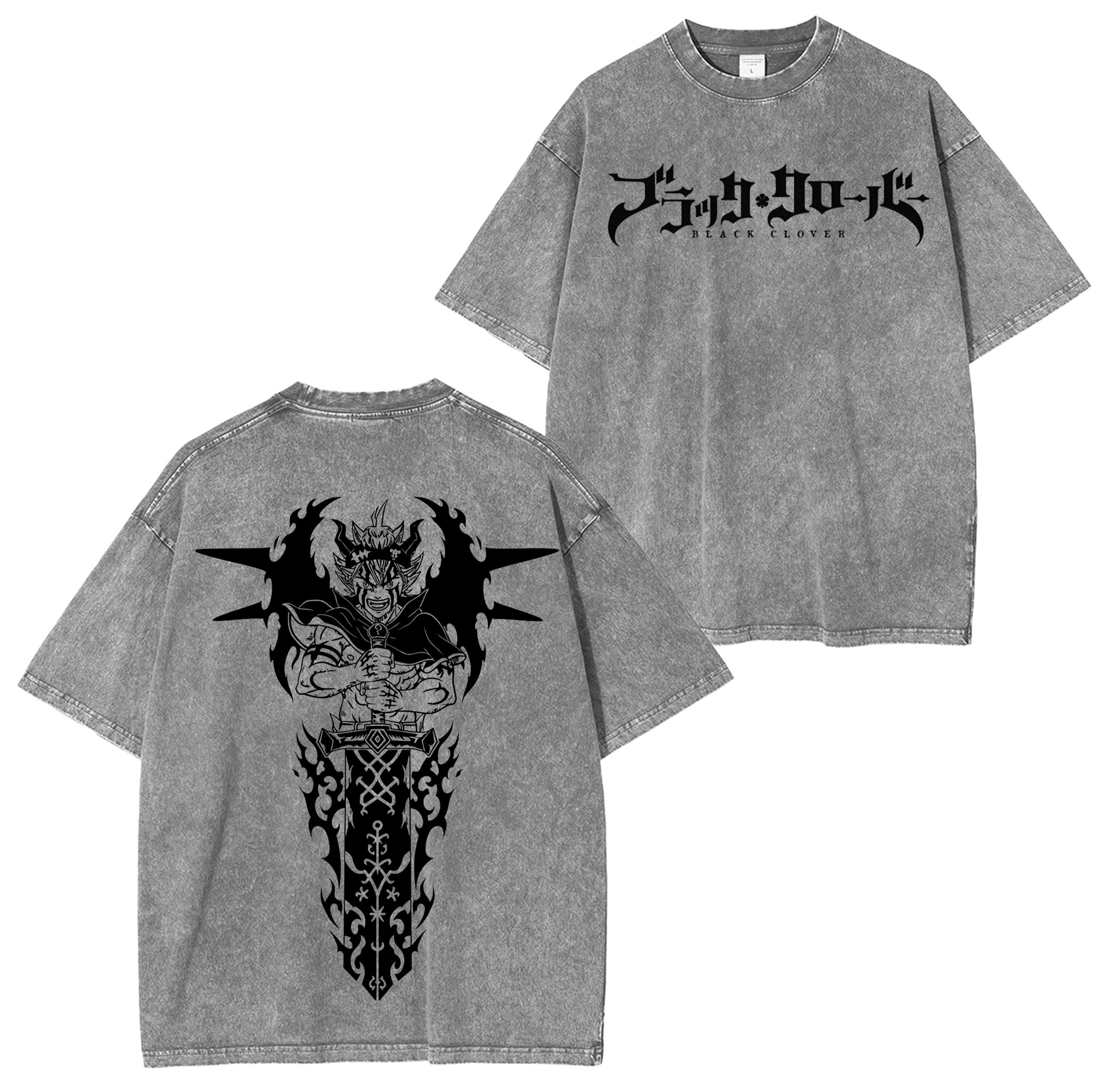 T-shirt/Sweat-shirt/Pull à capuche délavé Black Clover