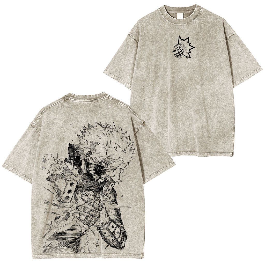 Katsuki Bakugo,My Hero Academia Anime Washed Unisex T-Shirt