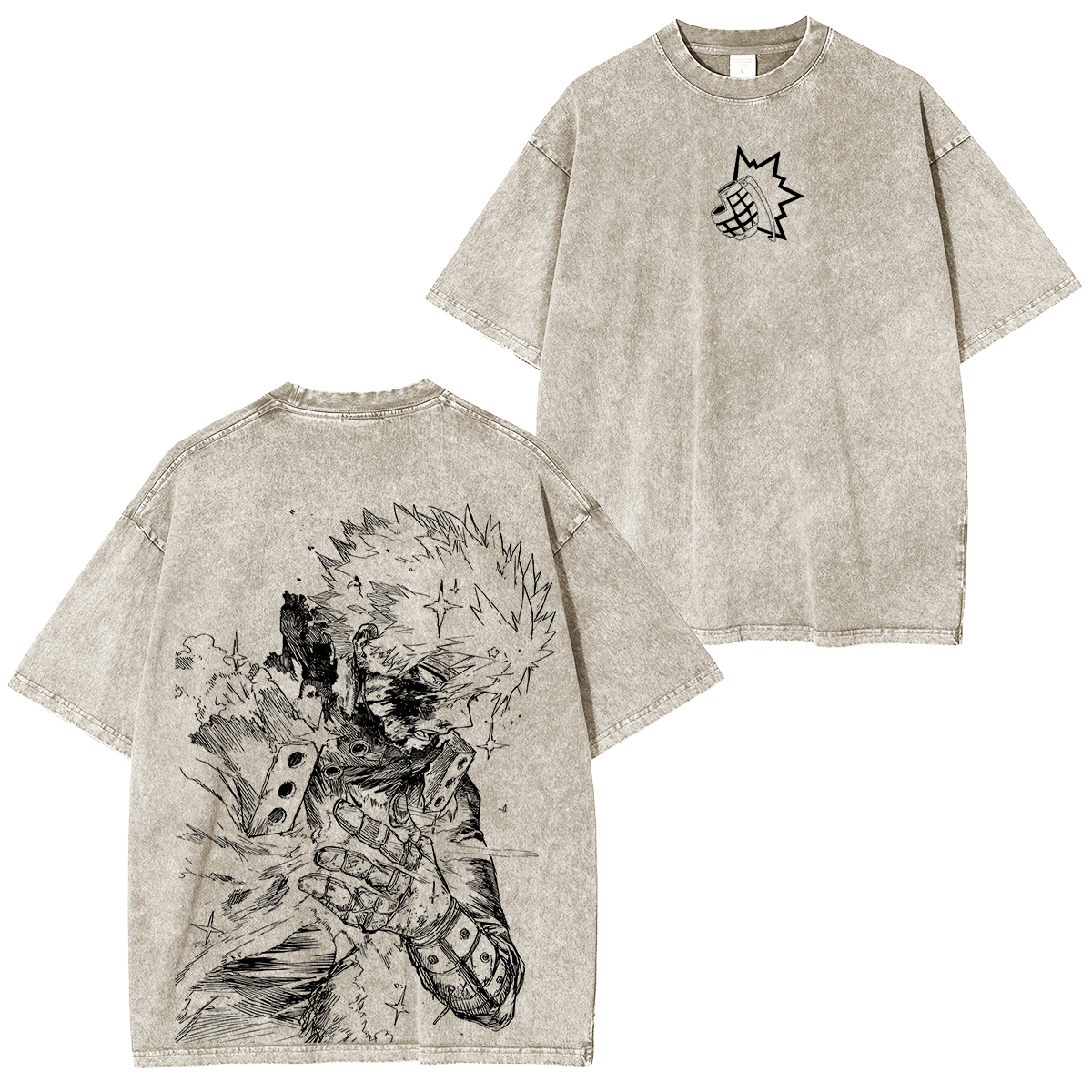 Katsuki Bakugo,My Hero Academia Anime Washed Unisex T-Shirt