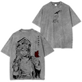 T-shirt Unisexe Délavé Demon Slayer Deuxième Lune Supérieure