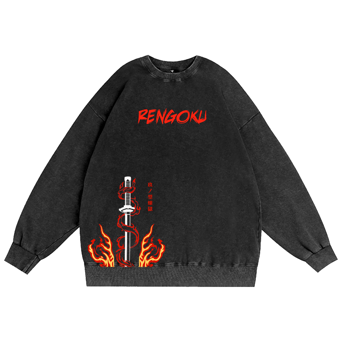 Camiseta lavada unisex de Rengoku Demon Slayer Anime