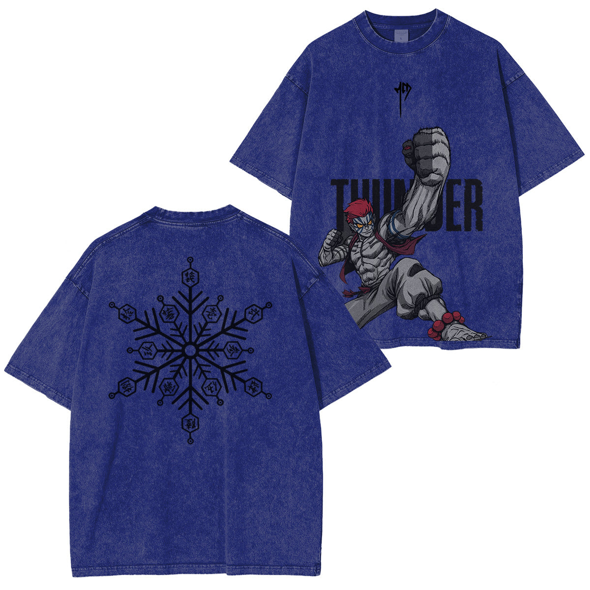 Camiseta lavada Akaza Demon Slayer unisex