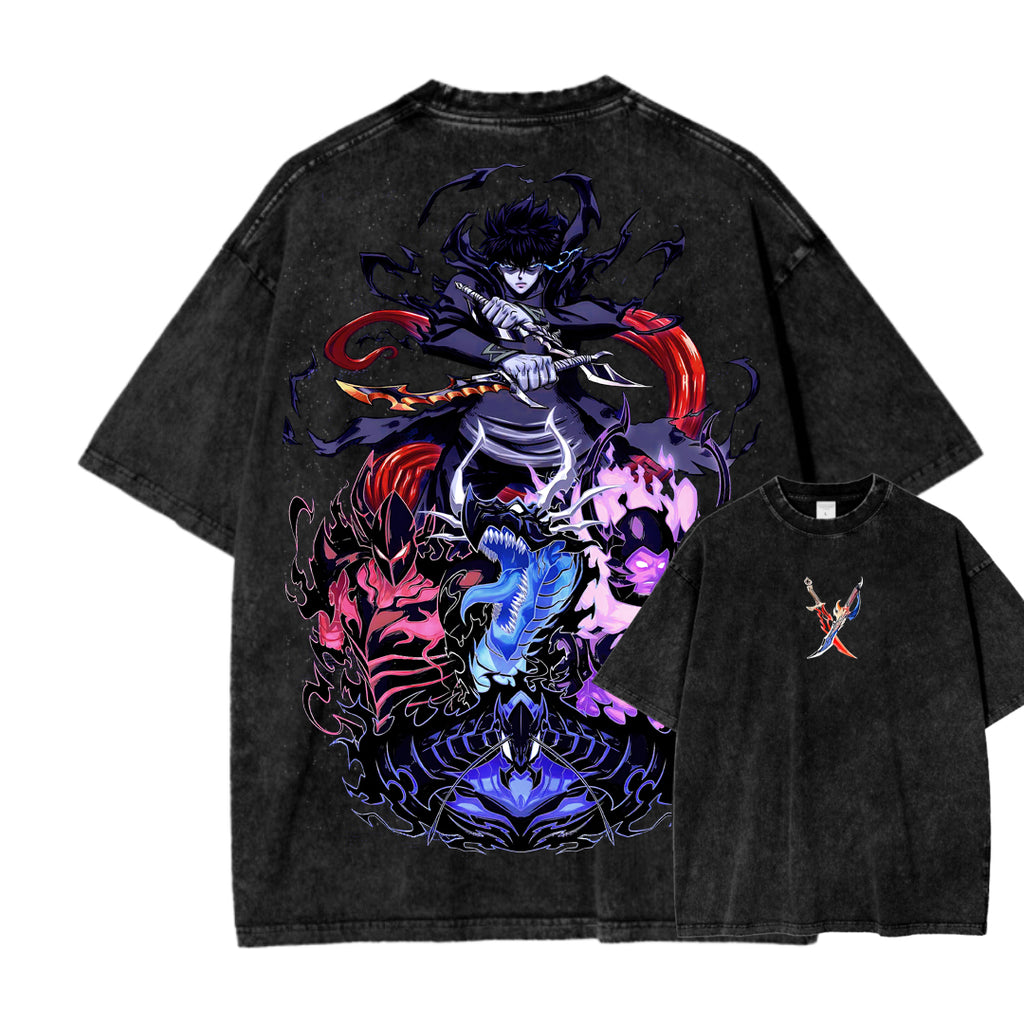 T-shirt unisexe délavé Solo Leveling 2502009647