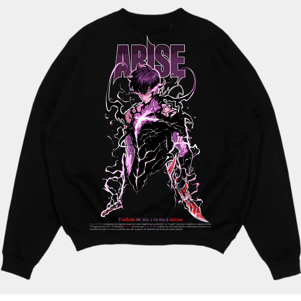 Sung Jin-Woo Solo Leveling Anime Double Printed Oversize Lightweight Acid Washed Tee-Limited Edition