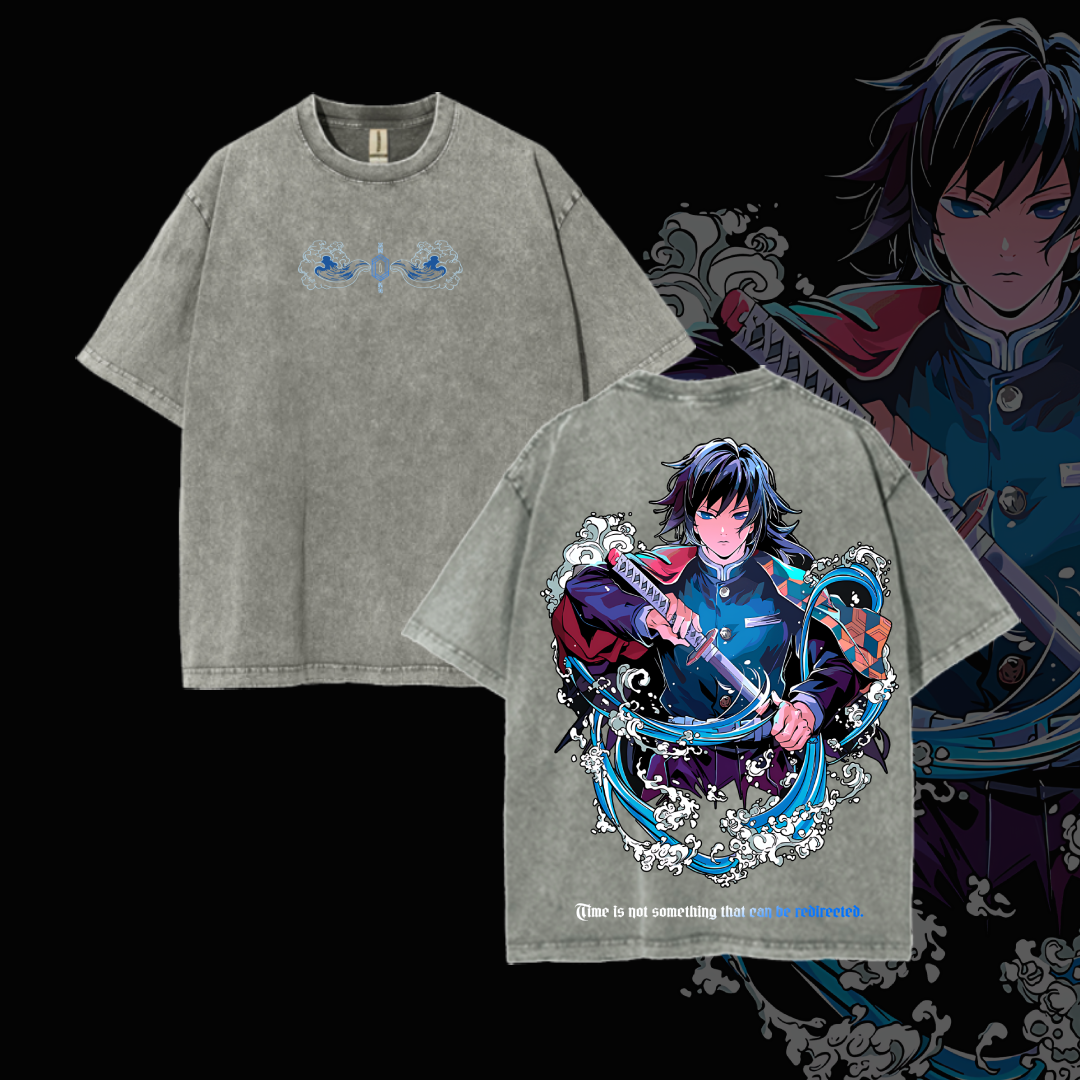 Hashira Demon Slayer Tee â€?Rengoku, Giyu, Tengen, Obanai, Gyomei, Mitsuri Vintage Washed Oversized T-Shirt