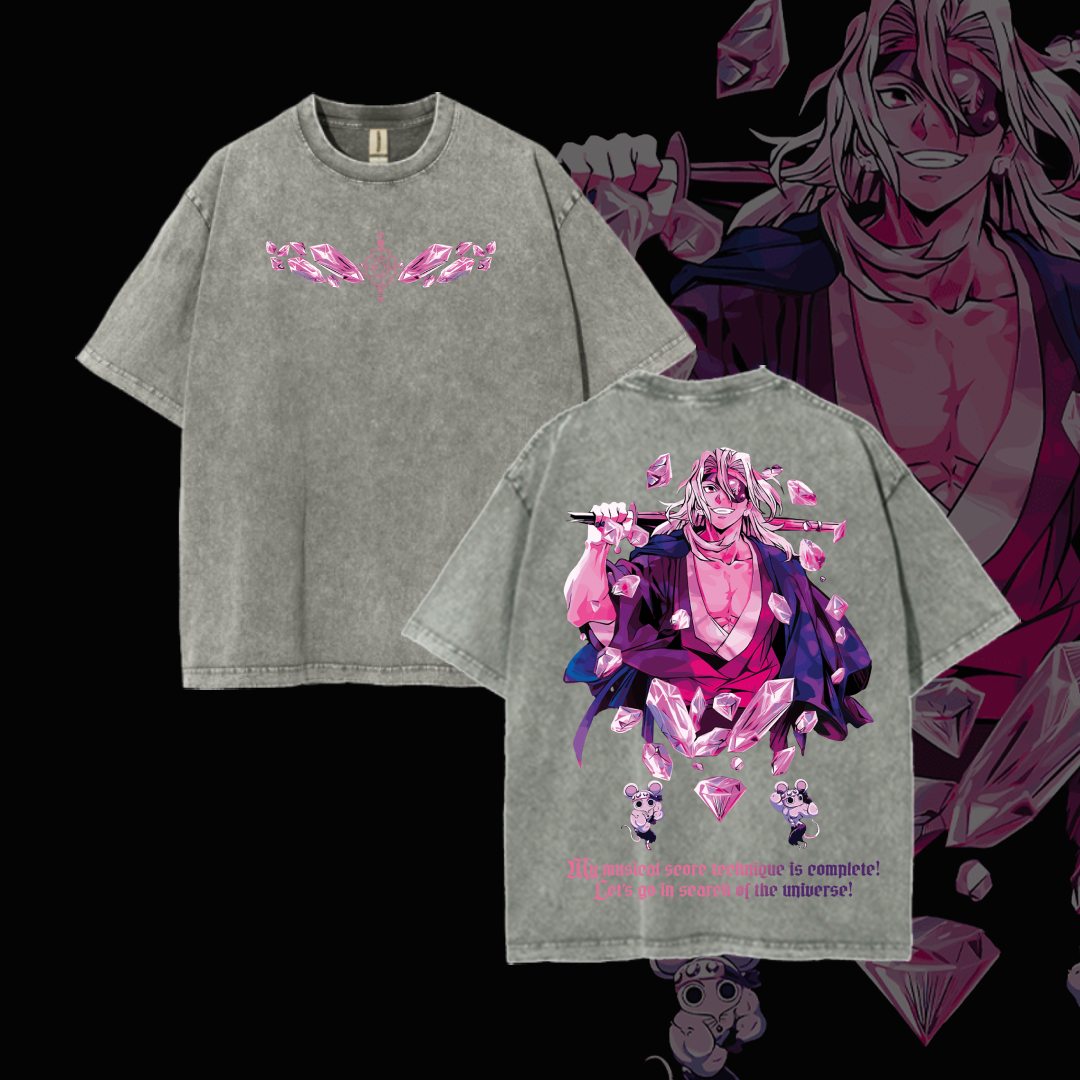 Hashira Demon Slayer Tee â€?Rengoku, Giyu, Tengen, Obanai, Gyomei, Mitsuri Vintage Washed Oversized T-Shirt