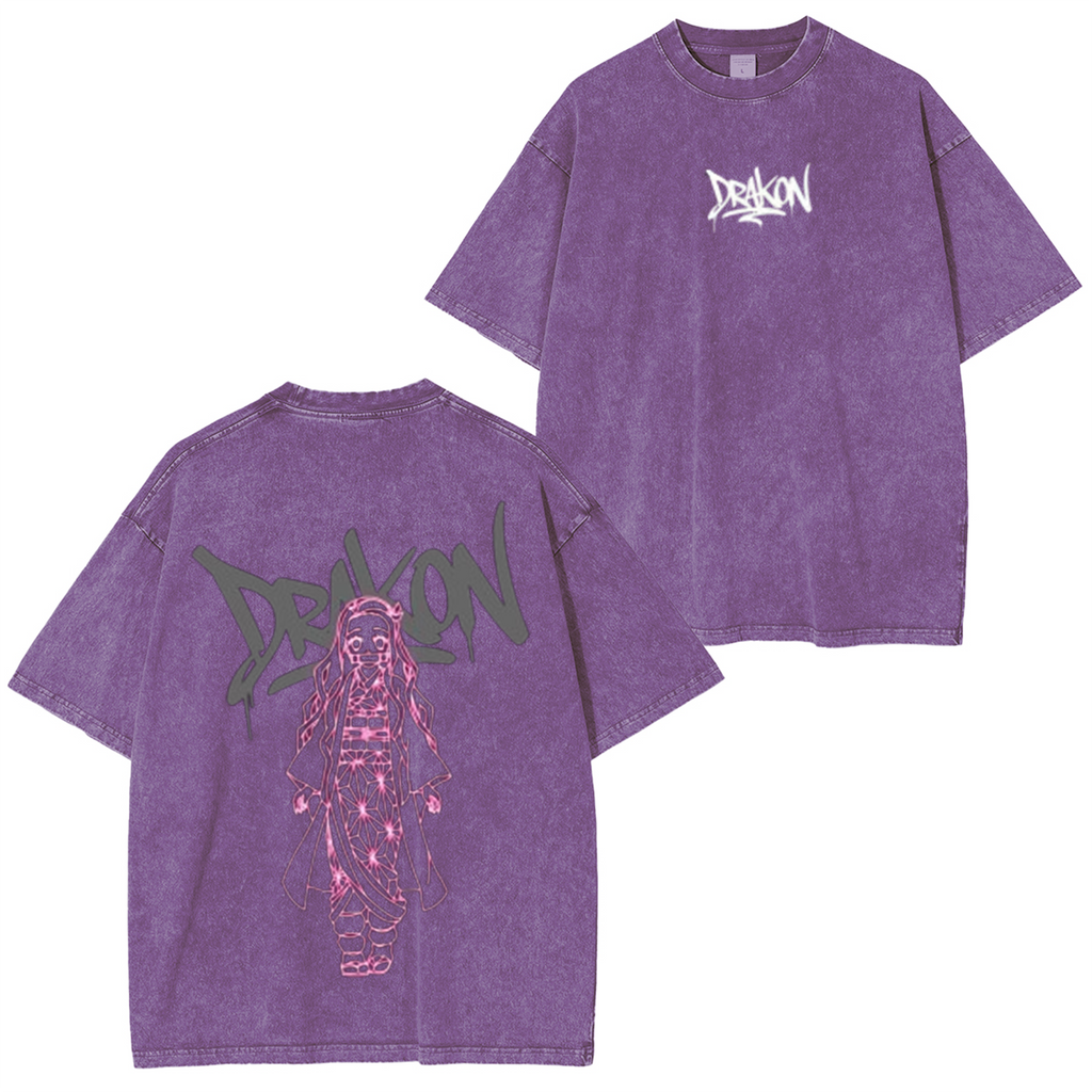 T-Shirt unisexe délavé Nezuko Kamado de Demon Slayer