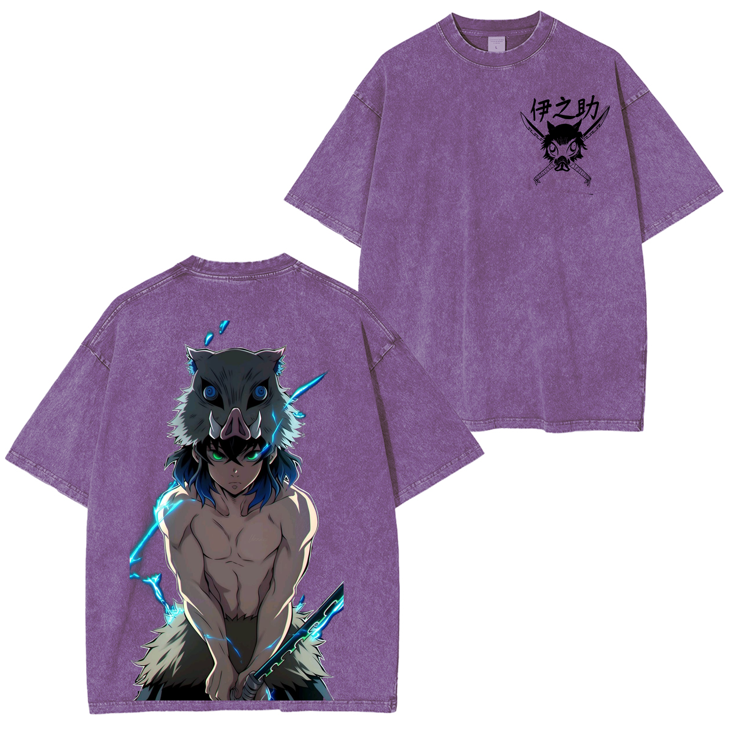 Camisetas lavadas unisex de Demon Slayer