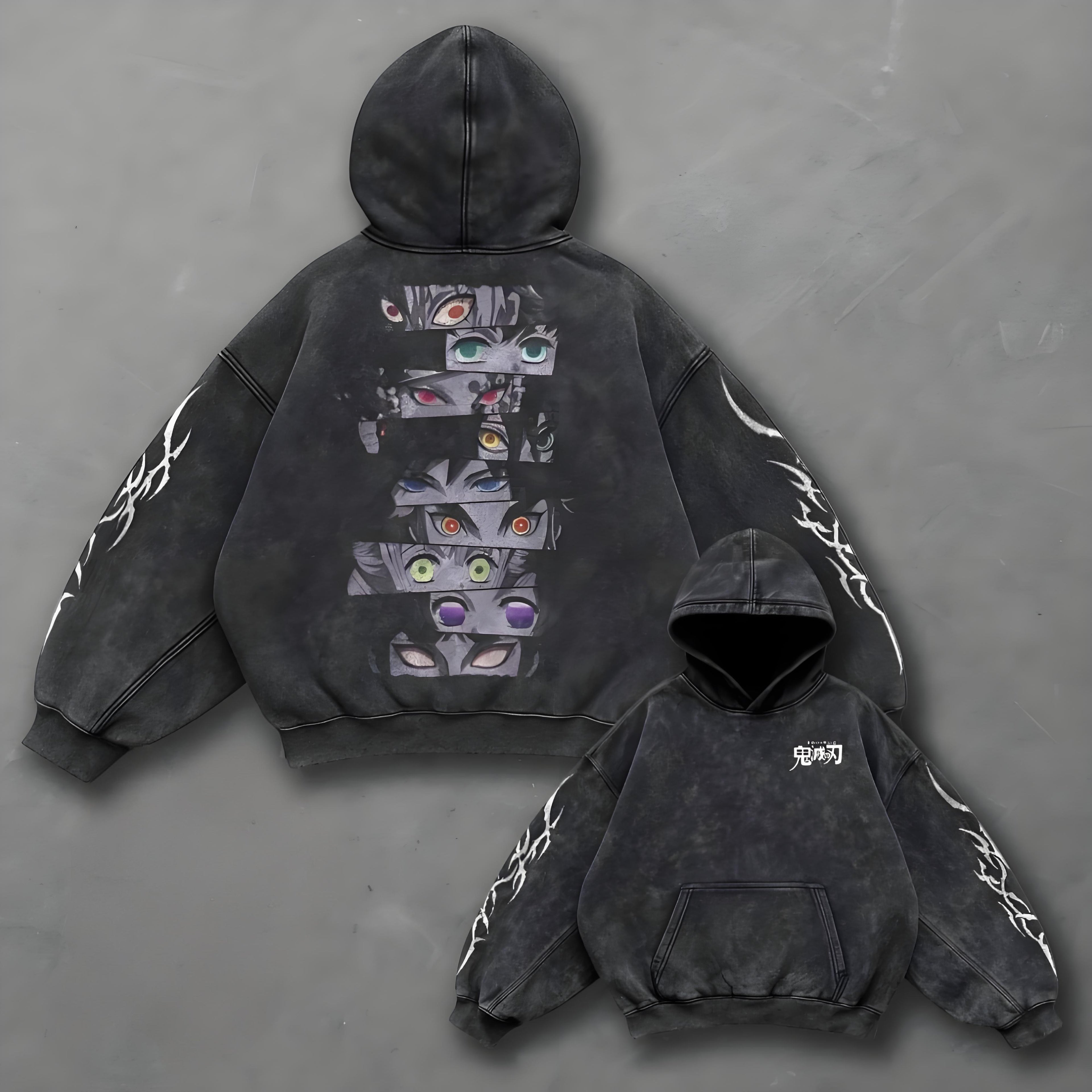 Demon Slayer: distinctive eye motifs of key characters Anime Hoodie