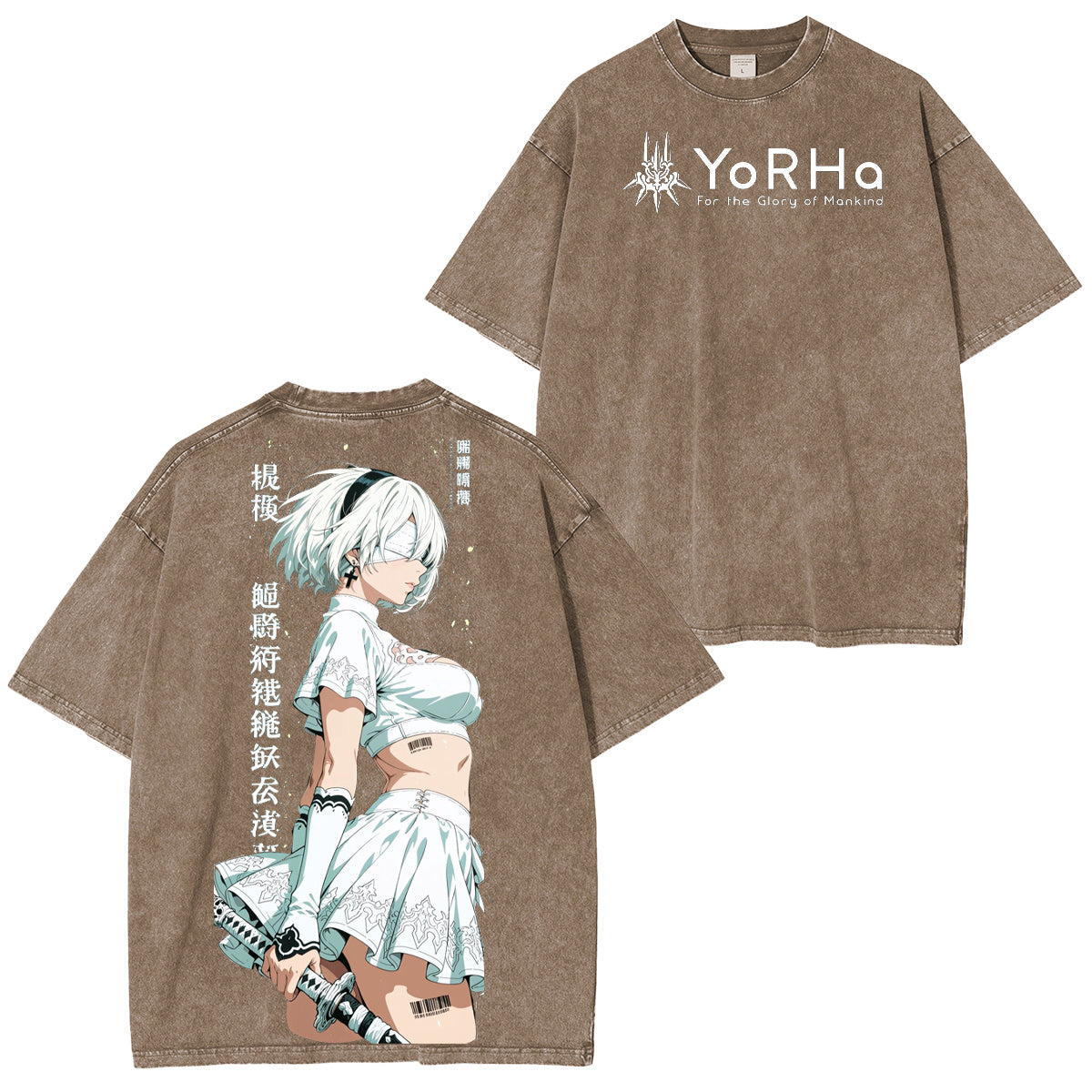 Camiseta/Sudadera/Sudadera con capucha con efecto desgastado de NieR: Automata