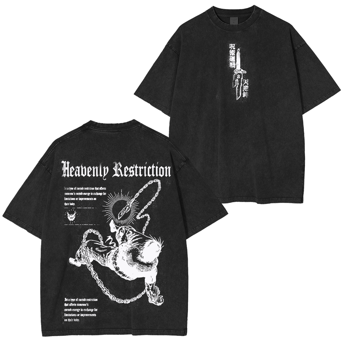 Camiseta/Cuello redondo/Sudadera con capucha unisex lavada de Toji Fushiguro Jujutsu Kaisen