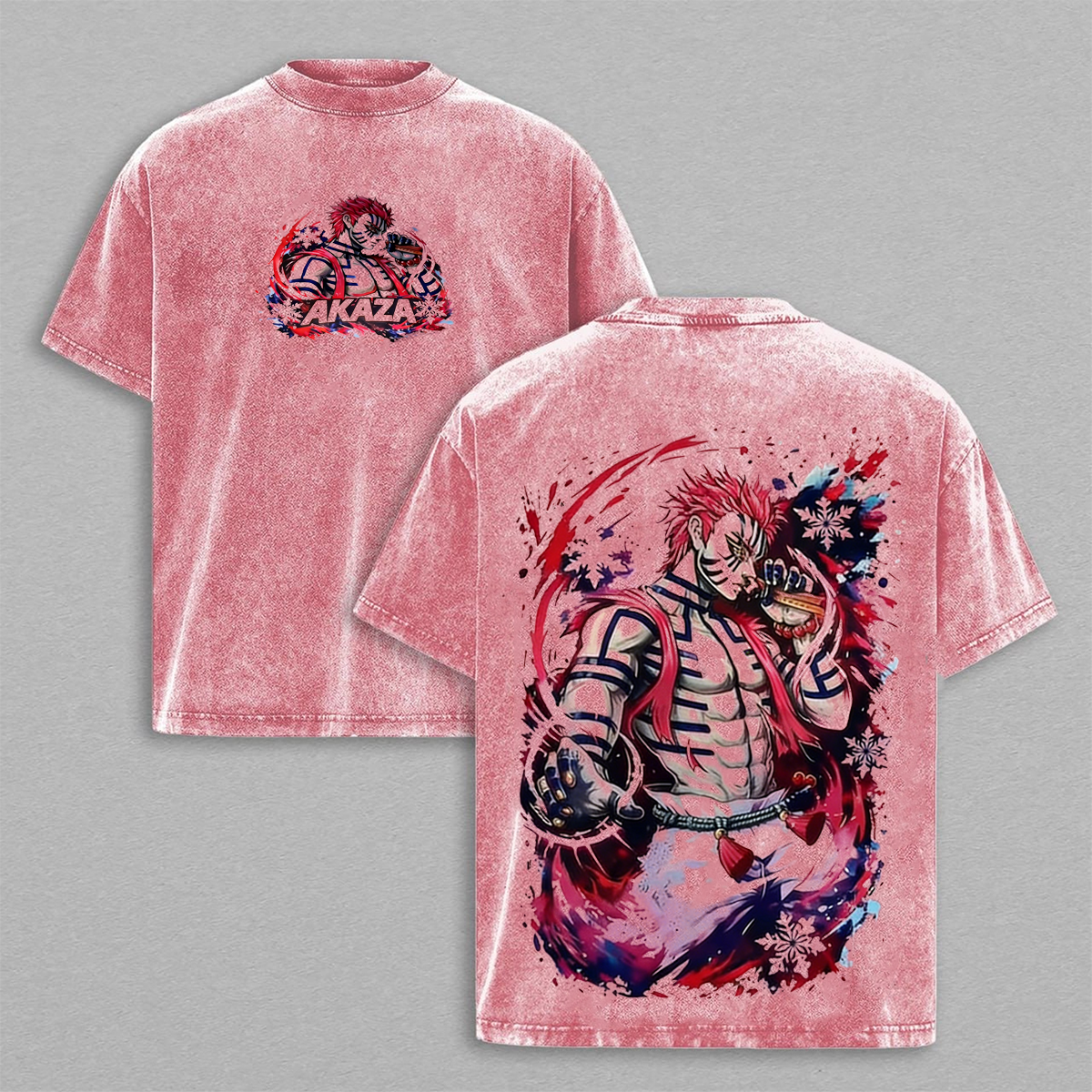 Camiseta gastada de Demon Slayer