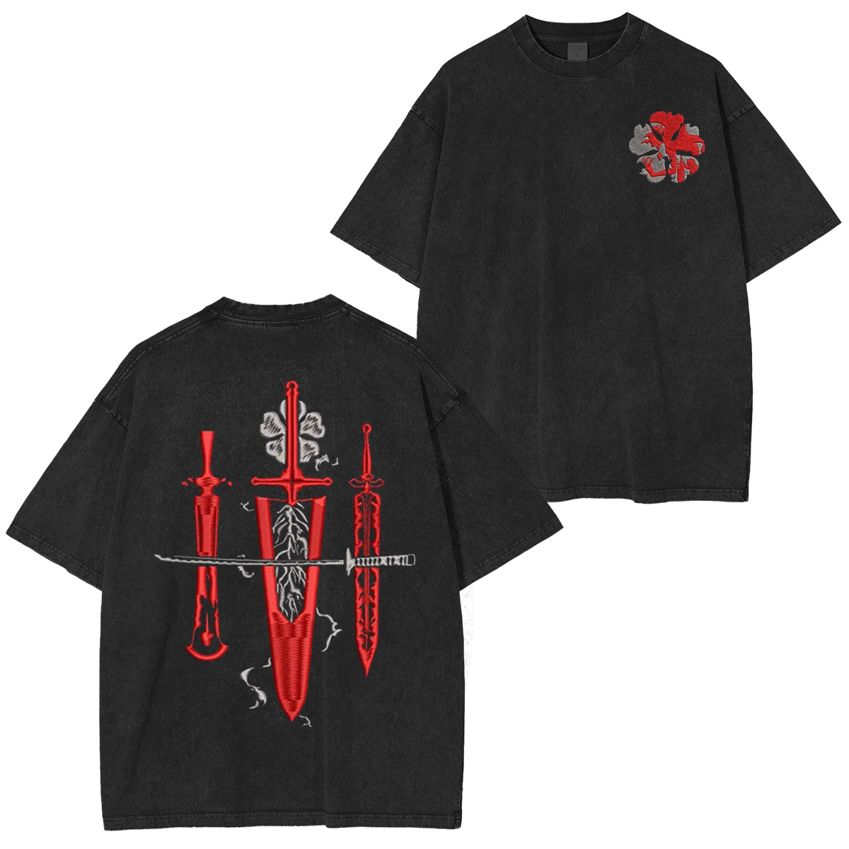 T-shirt délavé anime Black Clover