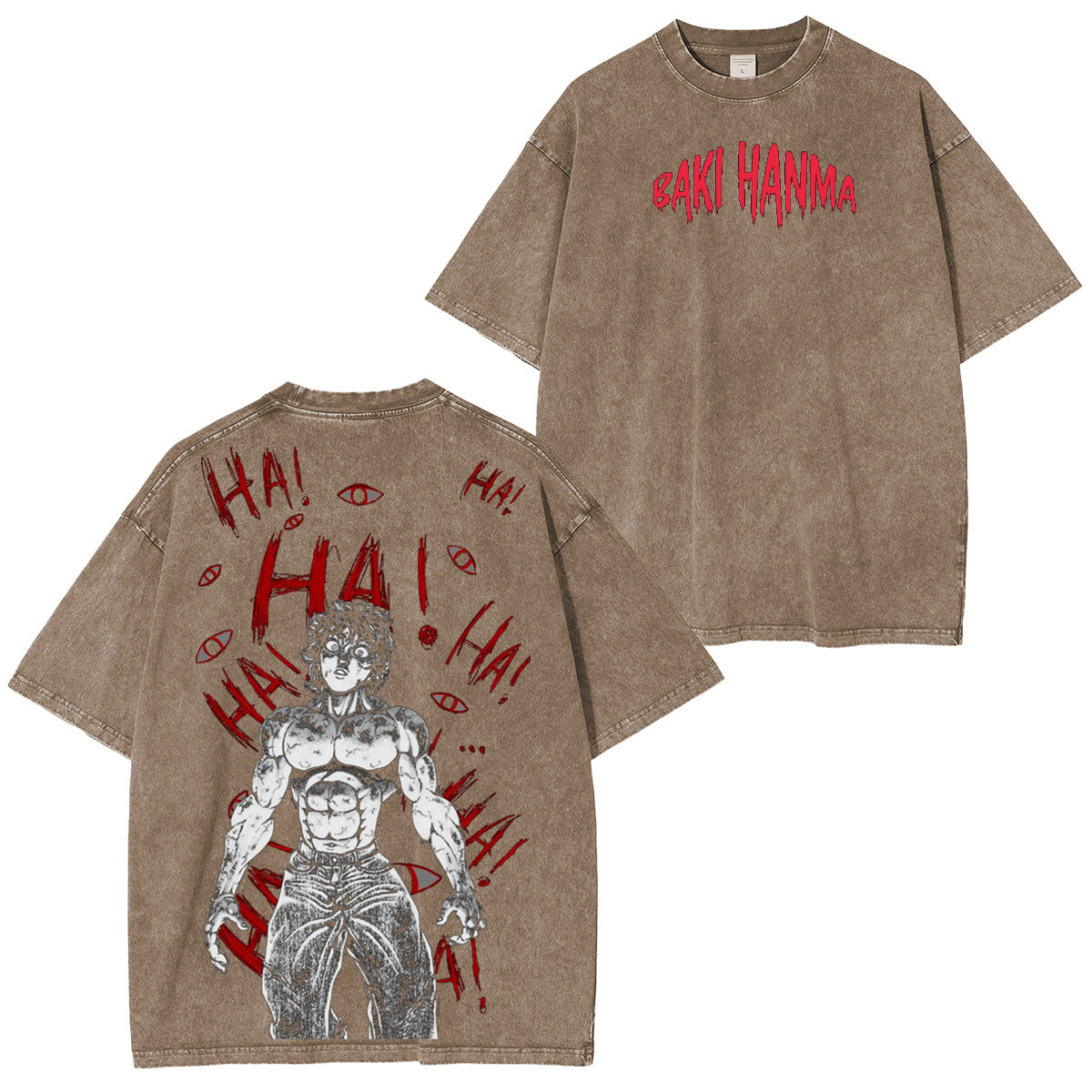 T-shirt/Col ras du cou/Sweat à capuche Baki Hama délavé