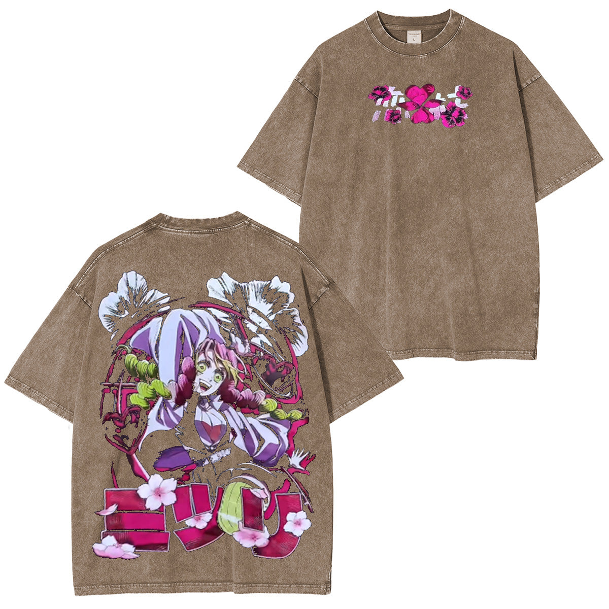 Mitsuri Kanroji Demon Slayer T-shirt délavé/Col rond/Sweat à capuche