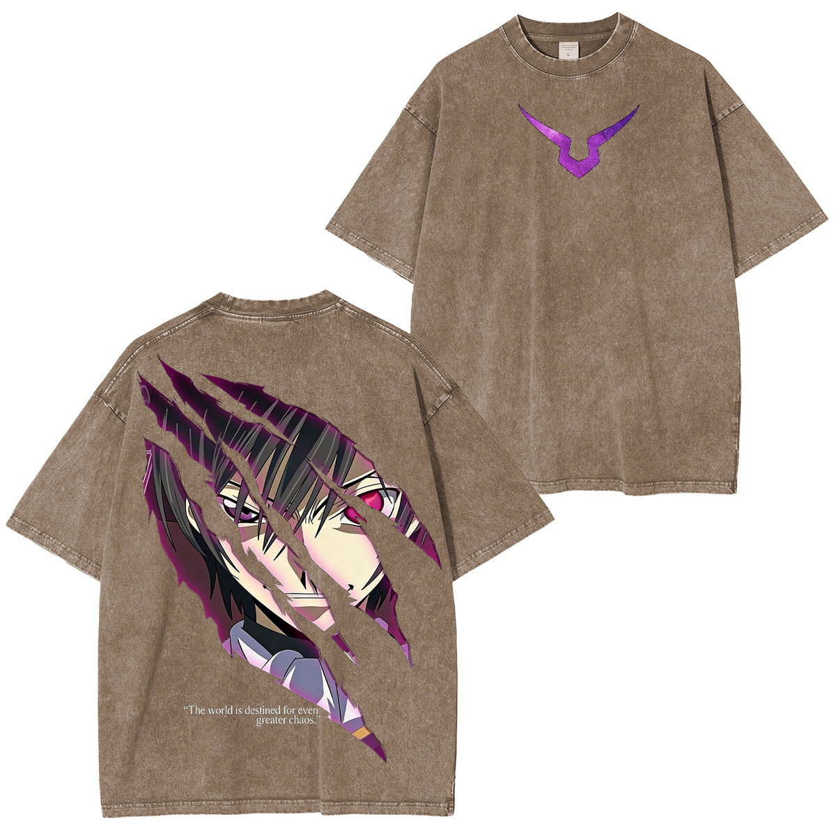 Code Geass: Lelouch de la Rébellion T-shirt/Col ras du cou/Sweat à capuche délavé