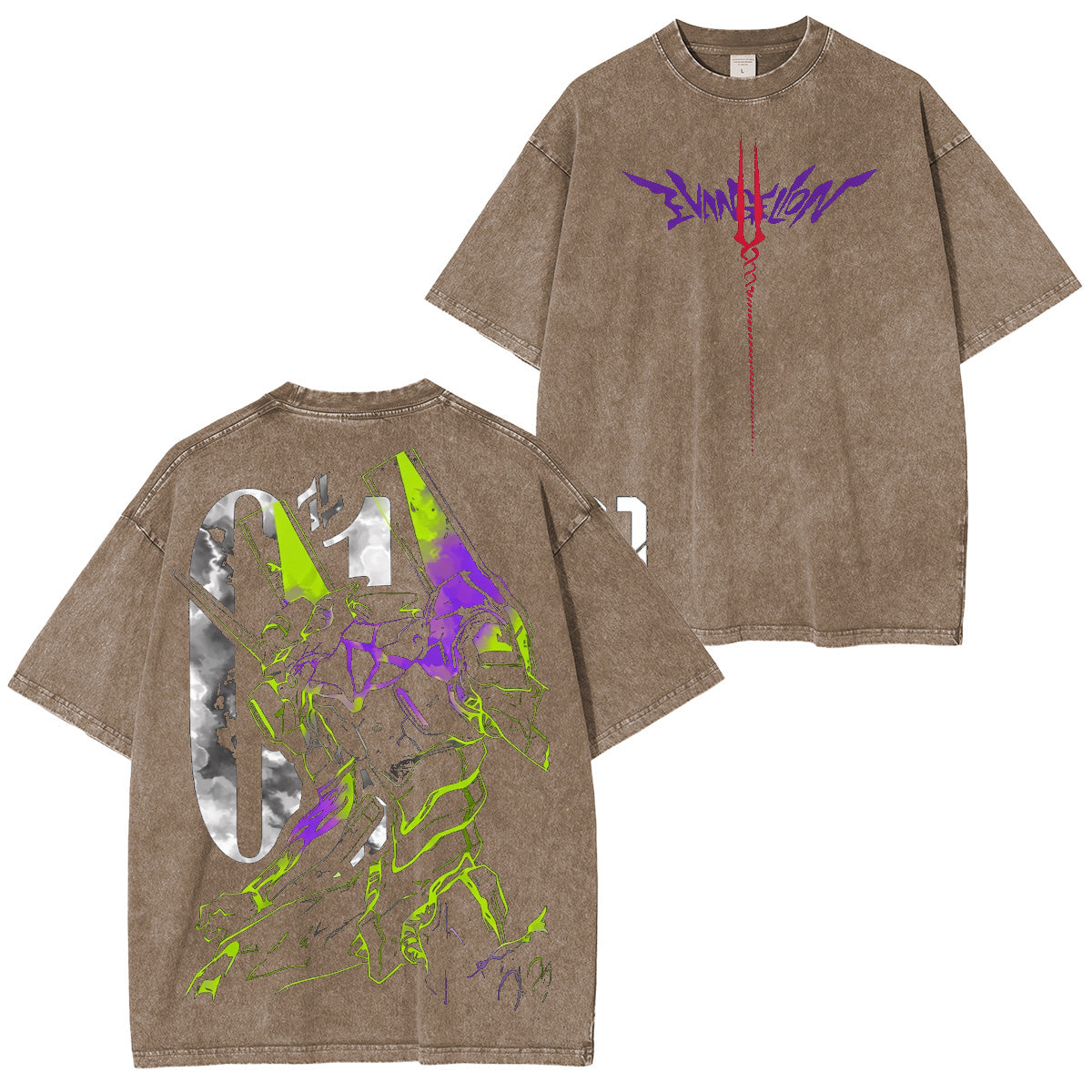 T-shirt/Sweat-shirt/Sweat à capuche délavé Neon Genesis Evangelion