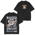Camiseta lavada del cartel de "Se busca" de Monkey D. Luffy de One Piece