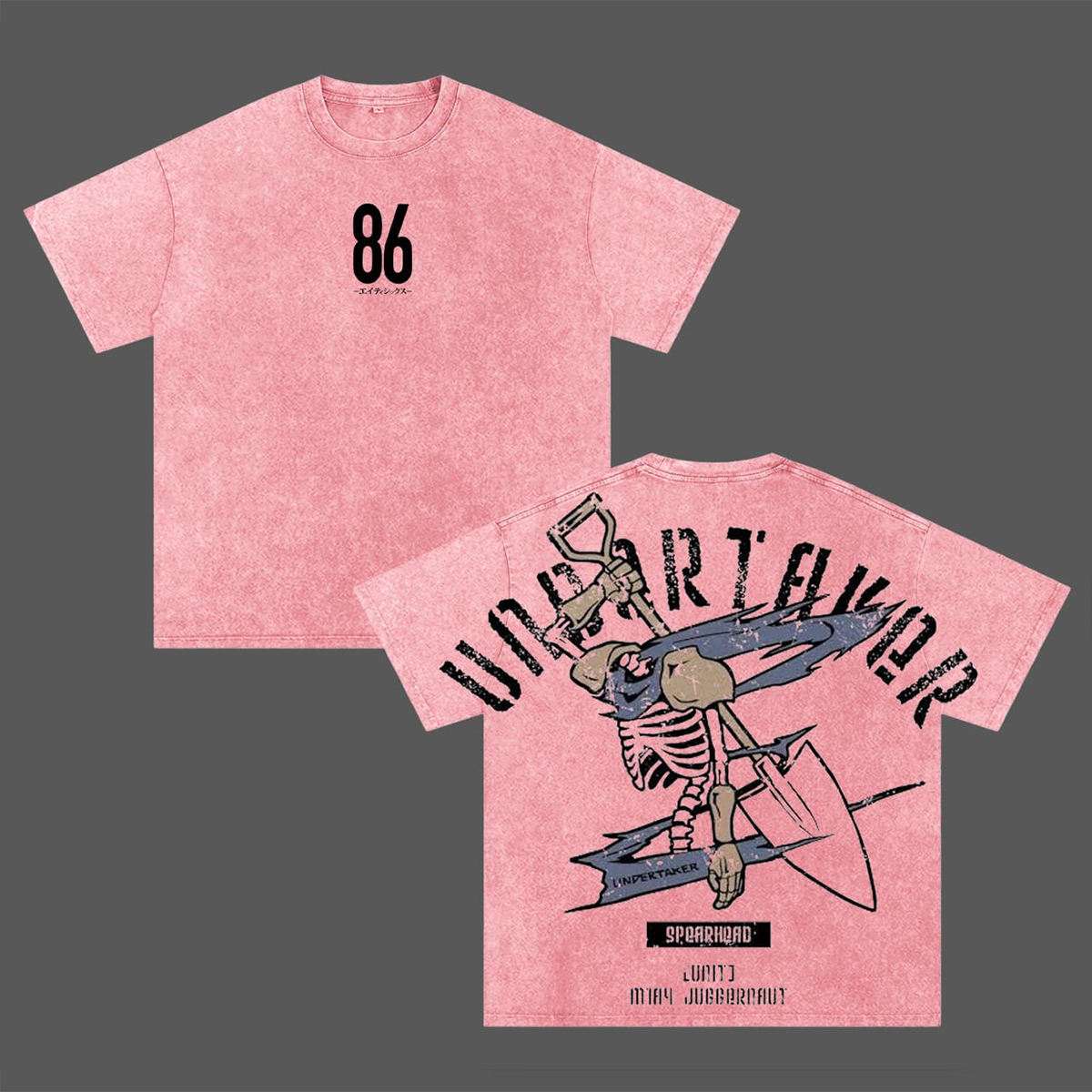 T-shirt/Sweat/Hoddie délavé avec logo "Undertaker Shinei Reaper 86 Eighty"