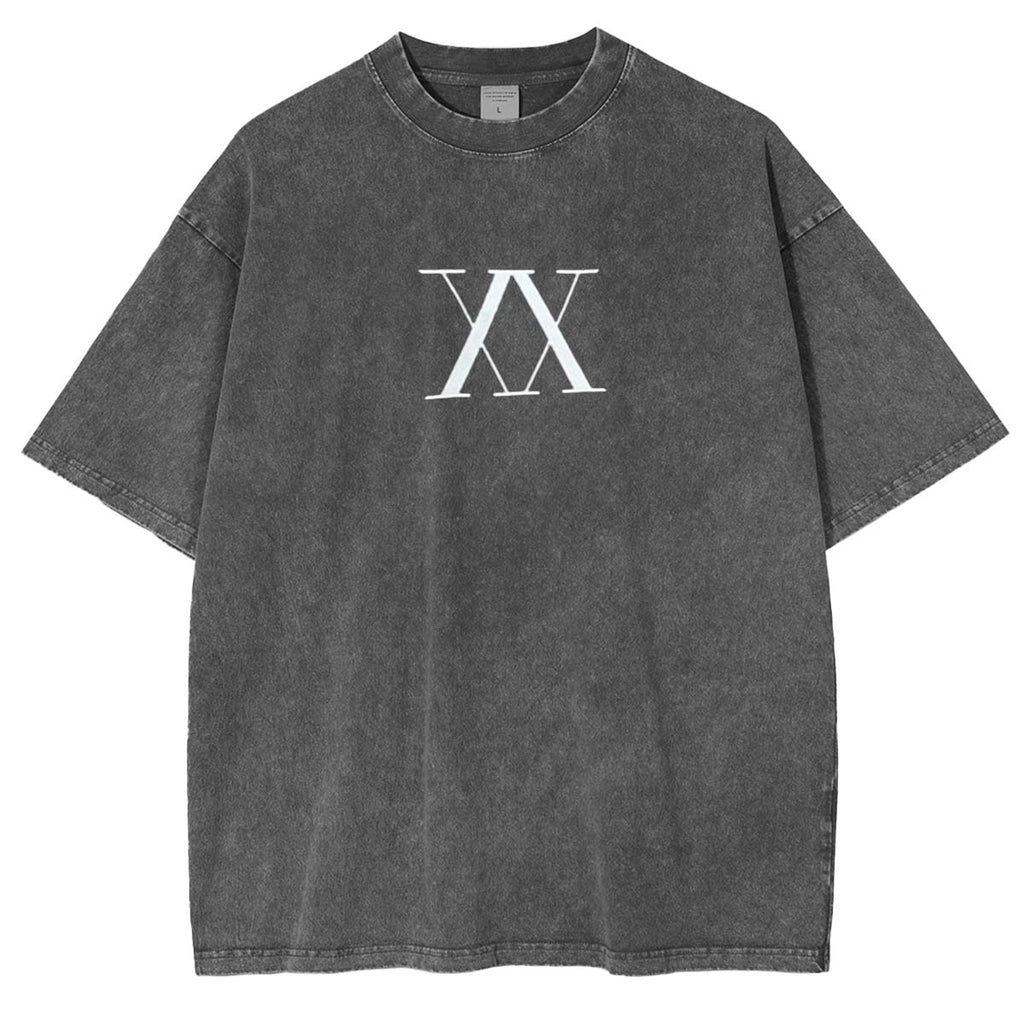 Camiseta Oversize Estampada Lavada de Anime Hunter x Hunter