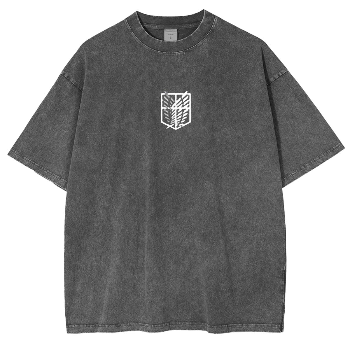 Retro Heavy Eren Yeager x Attack On Titan Anime Printed Oversized Washed T-Shirt