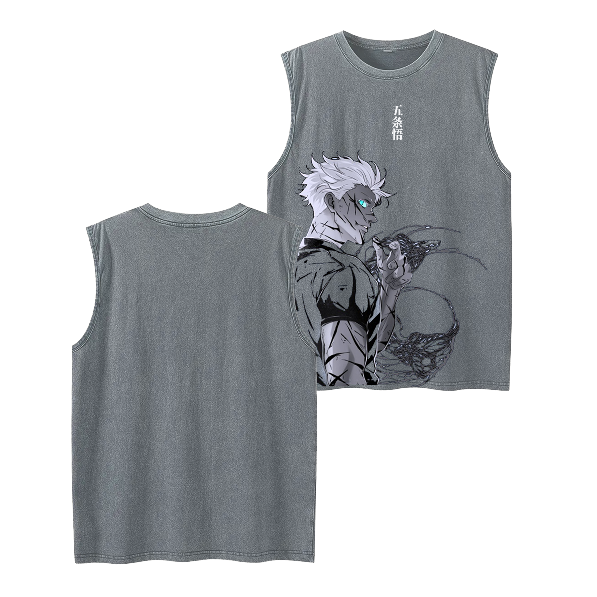 Camiseta sin mangas estampada de Anime Gojo