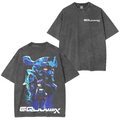 Limited Edition MS GUNDAM GQUUUUUUX Anime Double Printed Lightweight Acid Washed Tee