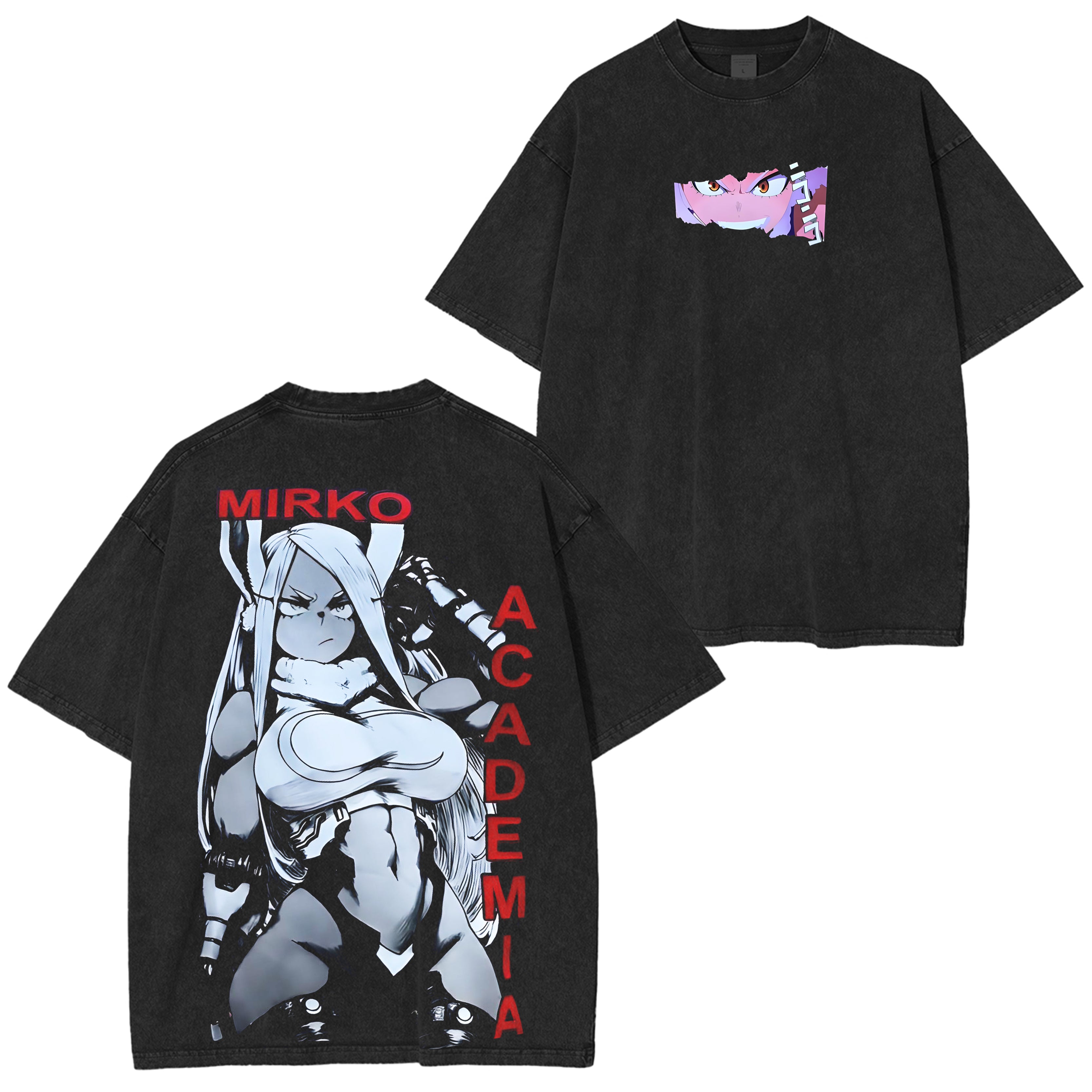 My Hero Academia Mirko vintage Sukehiro Washed Shirts