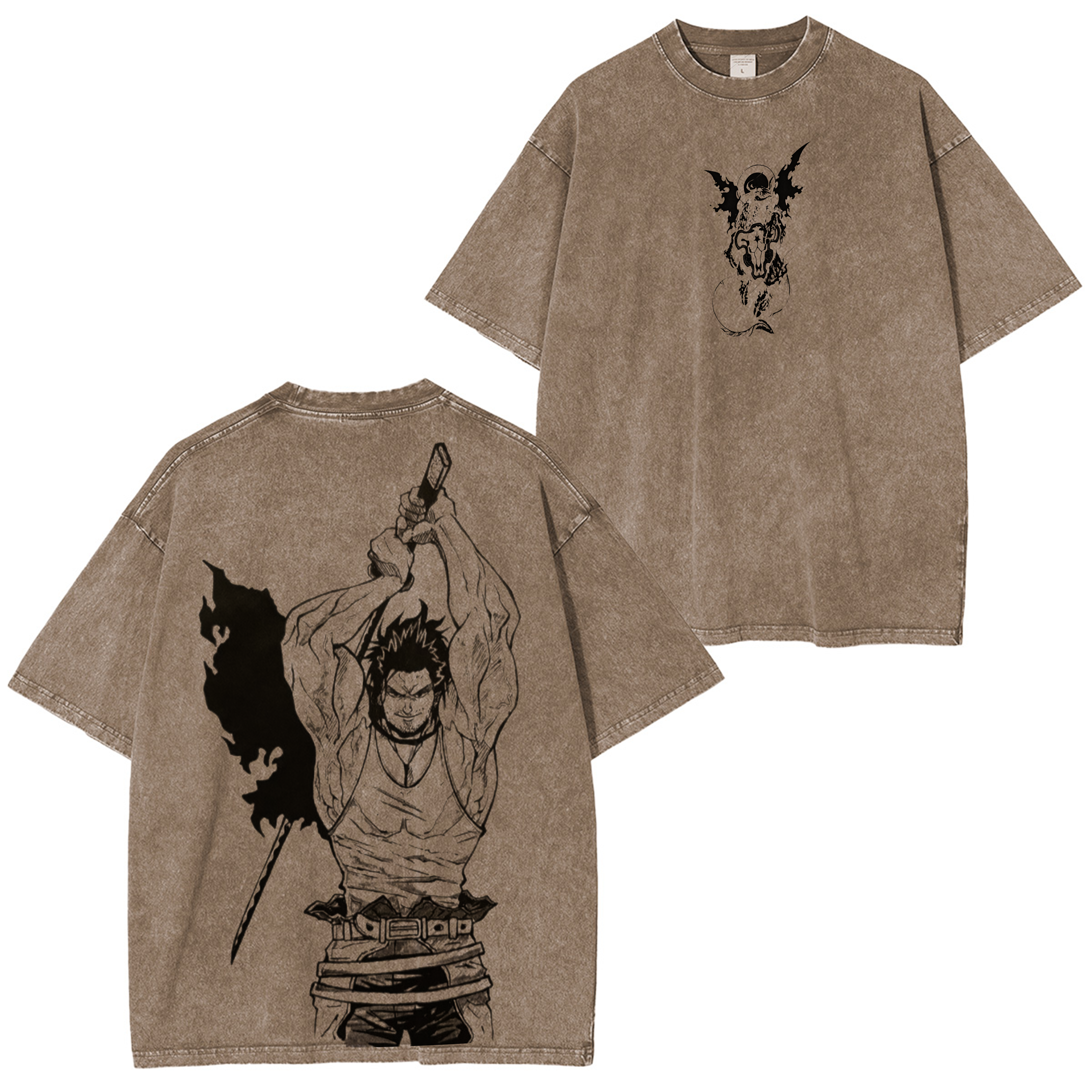 Camiseta Oversize Vintage Lavada Inspirada en Yami Sukehiro