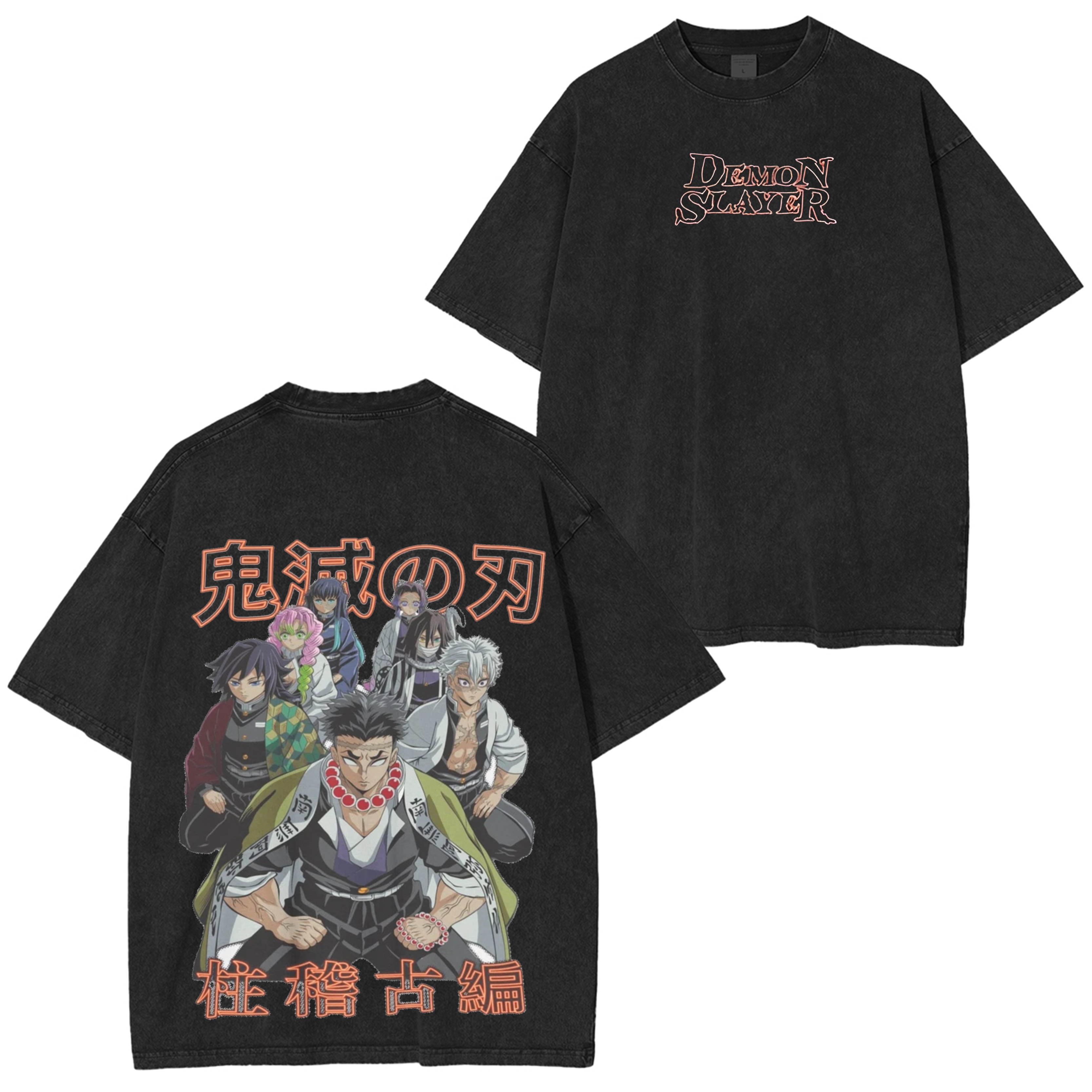 T-shirt délavé Demon Slayer Kimetsu No Yaiba Tenge