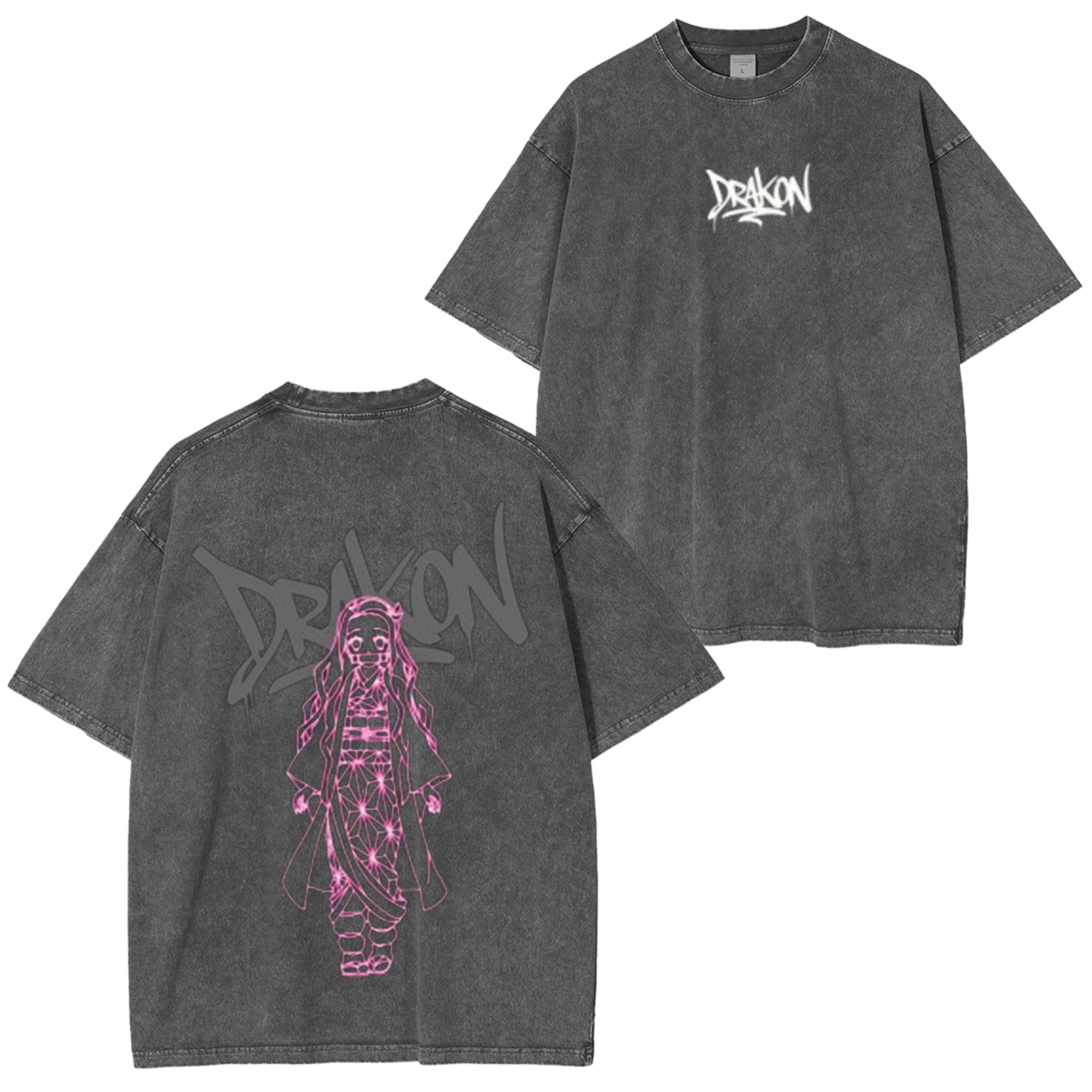 Camiseta unisex lavada Demon Slayer Nezuko Kamado Anime