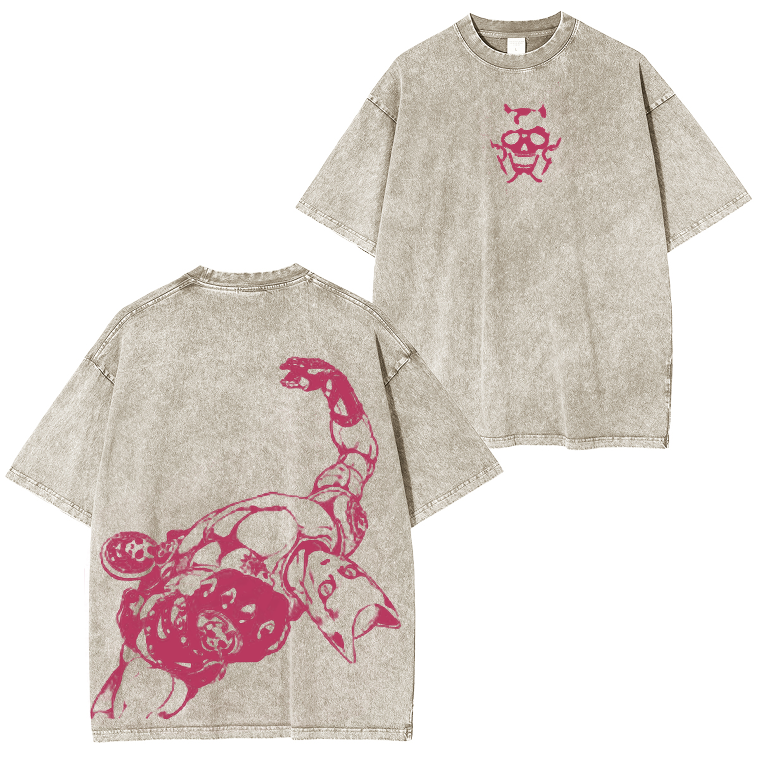 Camiseta Unisex Lavada Vintage Jojo's Bizarre Adventure Killer Queen