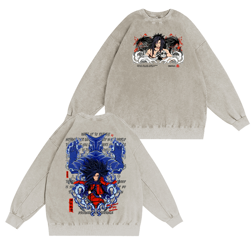 T-shirt/Sweat-shirt/Sweat à capuche délavé Anime Uchiha Madara