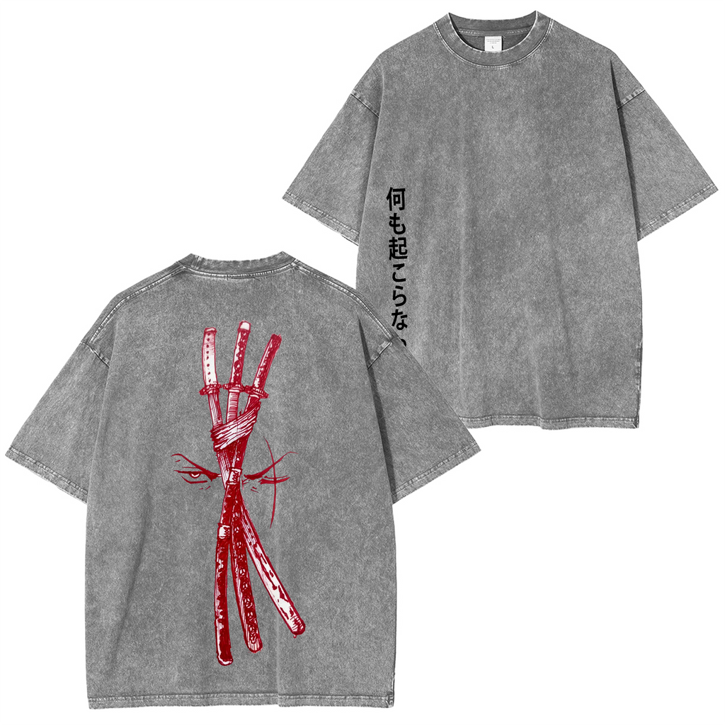 Roronoa Zoro One Piece Anime Unisex Washed T-Shirt